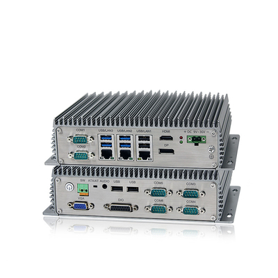 Врезанный промышленный Fanless мини ПК J6412 J1900 I3 I5 с 3*LAN 8*USB 6*COM