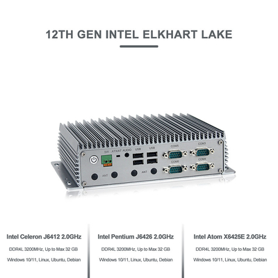 Fanless промышленные врезанные порты озера J6412 3XLAN Gen Intel Elkhart ПК коробки двенадцатые
