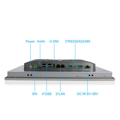 ПК IP65 сенсорной панели LAN DC9V-36V 2 промышленный делает водостойким