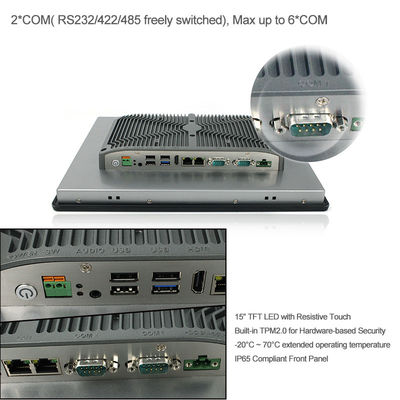Держатель панели ПК панели 15 дюймов, ПК панели квадрата TPM2.0 Fanless промышленный