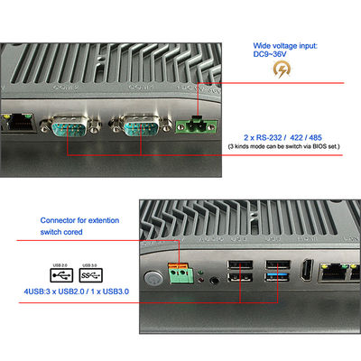 12 касание Wifi ПК панели дюйма I3 8145U HMI промышленное врезало компьютер ориентированный на заказчика