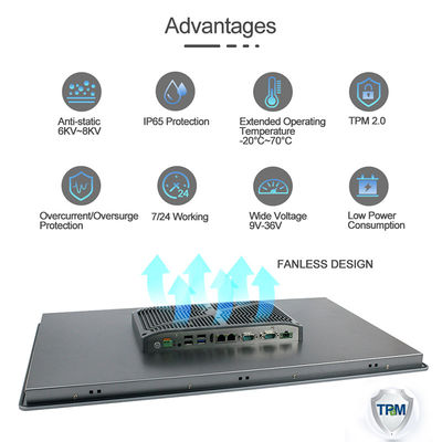 фронт поколения Ip66 ПК панели 1000nits I7 HMI восьмой водоустойчивый