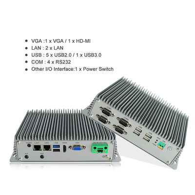 Fanless промышленный врезанный ПК коробки подгонял ядр квадрацикла J1900